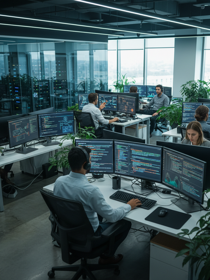IT-Profis bei der Anwendungsentwicklung und Netzwerkverwaltung
