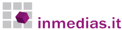 Das Logo von inmedias.it zeigt ein 3D-Würfel-Symbol und den Firmennamen inmedias.it, ein IT-Beratungsunternehmen aus Hamburg, das sich auf Digitalisierung und Dokumentenmanagement spezialisiert hat.